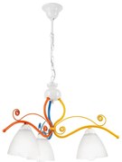 Csillár láncon RETRO 3xE27/60W/230V fehér/színes