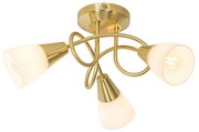 Klasszikus mennyezeti lámpa arany opál üveggel 3-lámpás - Inez