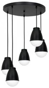 CARYON függeszték 5xE14/60W/230V fekete, kerek, kábellel