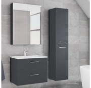 Fürdőszobaszekrény mosdóval KATE + tükörszekrény + fali szekrény antracit