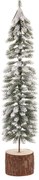 Karácsonyi dekoráció fenyőfa hófedte tuskón, 40 cm