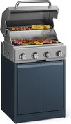 Klarstein WaldChef kerti konyha | Gázgrill | 4 égő | 30 mbar | 12800 W | Öntöttvas rács | Rozsdamentes acél