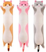 Fekvő Plüss Cica Ölelő Párna 70 Cm hossz