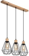 Brilagi - Csillár zsinóron WOODY BASKET 3xE27/60W/230V tölgy 8590828607625