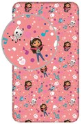Gumis egyszemélyes pamut gyerek lepedő 90x200 cm Gabby's Dollhouse – Jerry Fabrics
