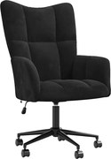 vidaXL Pihenőszék kerékkel Fekete 69 x 61,5 x 102 cm Bársony