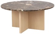Barna-natúr színű márvány kerek dohányzóasztal 90x90 cm Brooksville - Rowico