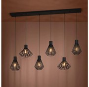 Eglo 390126 - Csillár zsinóron BASIDANO 6xE27/40W/230V fekete