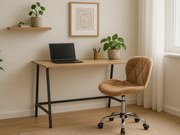 Dolgozószobai szett íróasztal TAYLOR SONOMA 100x50 cm + irodai szék AVOLA VELVET világosbarna