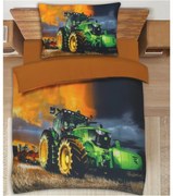 3D ágyneműhuzat Polycotton Traktor zöld 200x140cm+90x70cm TiaHome