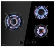 Klarstein Goldflame 3, gázfőzőlap, 3 Messing égő, üvegkerámia