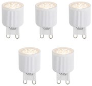 5 darabos G9 24 mm-es 3 lépésben szabályozható LED izzó készlet 3W 300 lm 2700K