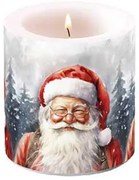 Karácsonyi télapós átvilágítós gyertya 8x7,5 cm Happy Santa