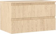 Mexen Rivel fürdőszobai mosdószekrény 80 cm, munkalappal, 2 fiókos, bordázott, tölgy - 91A20-08047-2-BFFC81