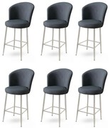 Fora Anthracite and Chrome bárszék szett, 6 db, 6 db
