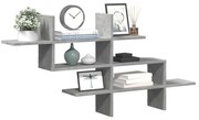 betonszürke szerelt fa fali polc 124,5 x 18 x 60,5 cm