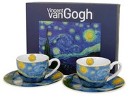 Porcelán eszpresszó kávés csésze + alj 110 ml 2 személyes van Gogh Csillagos éj