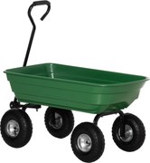 Outsunny Kerti Kocsi Acél Vázszerkezettel és Pneumatikus Kerekekkel, Puha Fogantyú, 250kg Teherbírás, 108x52x100cm, Zöld | Aosom