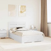 vidaXL Ágykeret fiókkal fejtámlával Fehér 135 x 190 cm Faanyag
