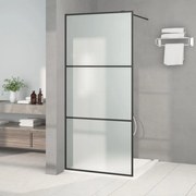 Fekete ESG tejüveg zuhanyfal küszöb nélküli zuhanyhoz 90x195 cm