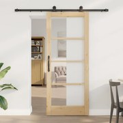 Csúszóajtó ORKDAL Barna 83 x 202 cm Fa és fém
