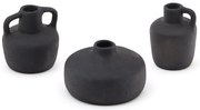 Fekete terrakotta váza készlet 3 db-os (magasság 6 cm) Sofra – Kave Home