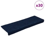 öntapadós lépcsőszőnyegek 30 db 65 x 21 x 4 cm sötétkék téglalap alakú széllel