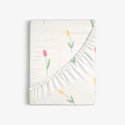 Goldea pamut gumis lepedő - tulipánok 140 x 200 cm