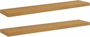 vidaXL Falpolc Falra szerelhető 2 pcs Bézs 120 x 23,5 x 4 cm Faanyag