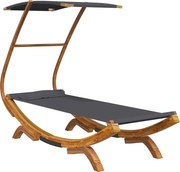 vidaXL kültéri antracit baldachinos hajlított fa nyugágy 100x190x134cm