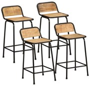 bárszékek 4 db 46x35,5x80 cm tömör fa nyers mangó