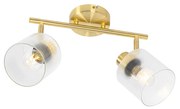 Mennyezeti spotlámpa arany üveggel 2-lámpás állítható - Laura