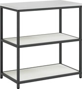 vidaXL Konyhai Tárolás polcokkal tárolóval Fehér 60 x 50 x 92 cm Acél
