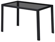 Clara 120 cm szögletes üveg étkezőasztal fekete