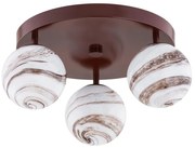 Argon 6292 - Mennyezeti lámpa FABIO 3xE14/7W/230V alabástrom barna