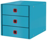 Irattároló, laminált karton, 3 fiókos, LEITZ Cosy Click&Store, nyugodtkék (E53680061)