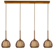 Klausen 114002 - Csillár zsinóron NEST 4xE14/6W/230V réz