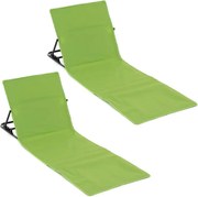 Állítható strandszőnyeg háttámlával 2 db zöld