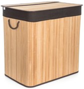 G21 szennyeskosár 150 l elválasztóval, bambusz barna kosárral