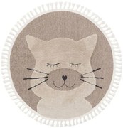Kids rug Momo Beige ø 120 cm round