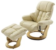 Állítható fotel HABI krémszínű/natúr tölgy