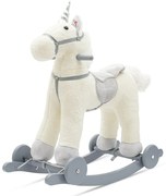 Baby Mix Hintaló játék dallammal és kerekekkelUnicorn fehér, 64 x 35 x 60 cm