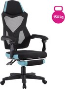 Irodai/gamer szék, fekete/neomint,  teherbírás 150 kg, JORIK NEW