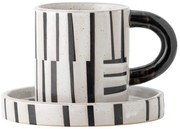 Fekete-fehér agyagkerámia csésze 300 ml Frankie – Bloomingville