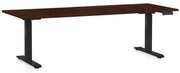 OfficeTech D állítható magasságú asztal, 200 x 80 cm, fekete alap, wenge