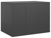 fekete polyrattan kerti párnatartó doboz 145 x 100 x 103 cm