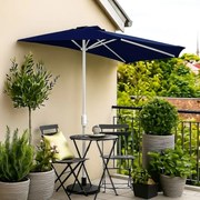 Balkon napernyő félkör alakú 2,7 m sötétkék karral