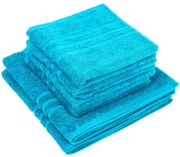 Classic kéztörlő és törölköző szett, kék, 4 db 50 x 100 cm, 2 db 70 x 140 cm, 4 db 50 x 100 cm, 2 db 70 x 140 cm