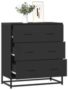 fekete szerelt fa tálalószekrény 68 x 35 x 76 cm