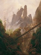 Reprodukció Rocky landscape in the Elbe Sandstone Mountains, Caspar David Friedrich